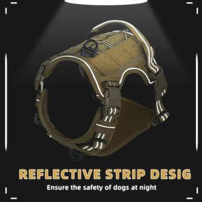 Tactical No Pull Dog Harness  Adjustable MOLLE Vest With Reflective Straps For Medium  Large Dogs 5