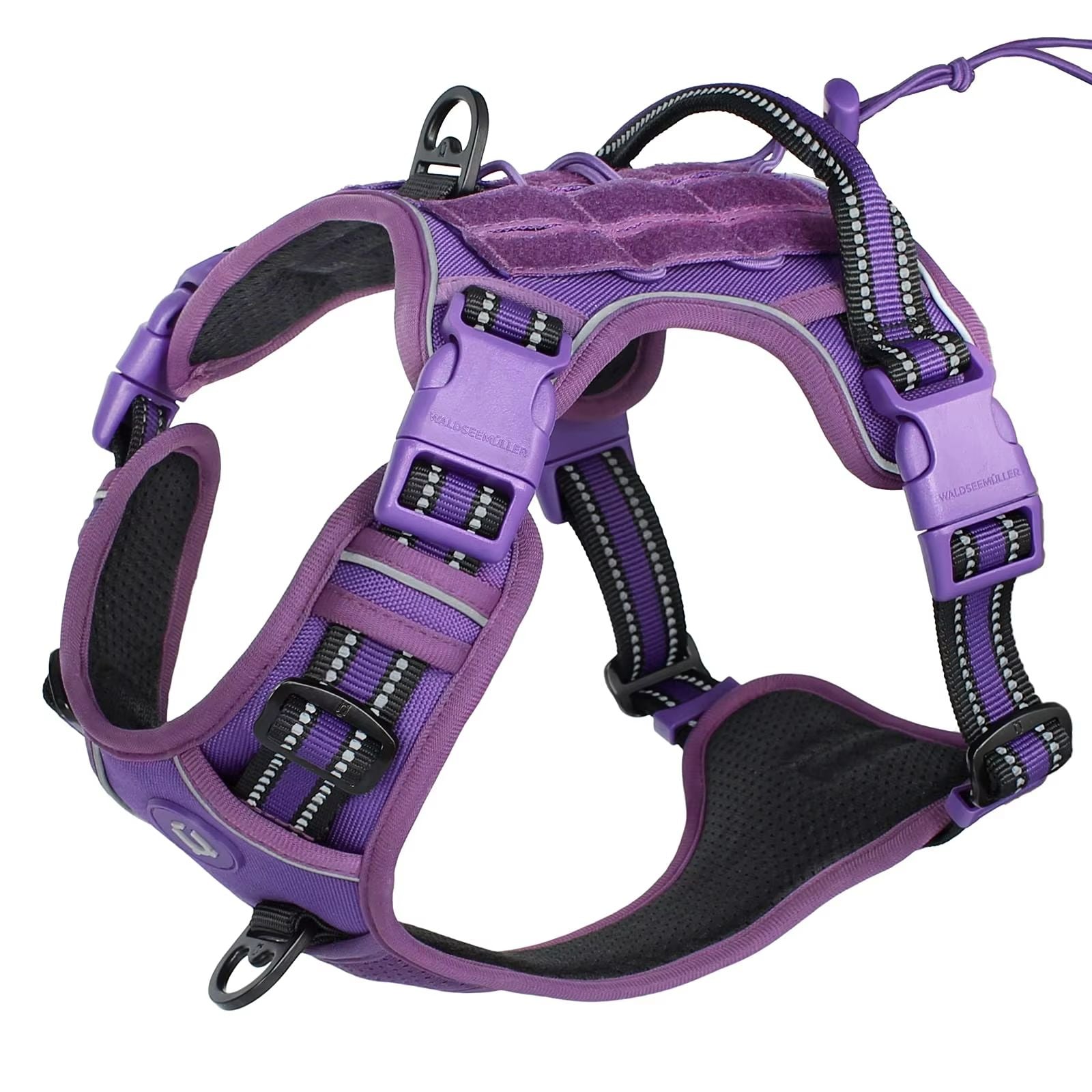 Tactical No Pull Dog Harness  Adjustable MOLLE Vest With Reflective Straps For Medium  Large Dogs 7
