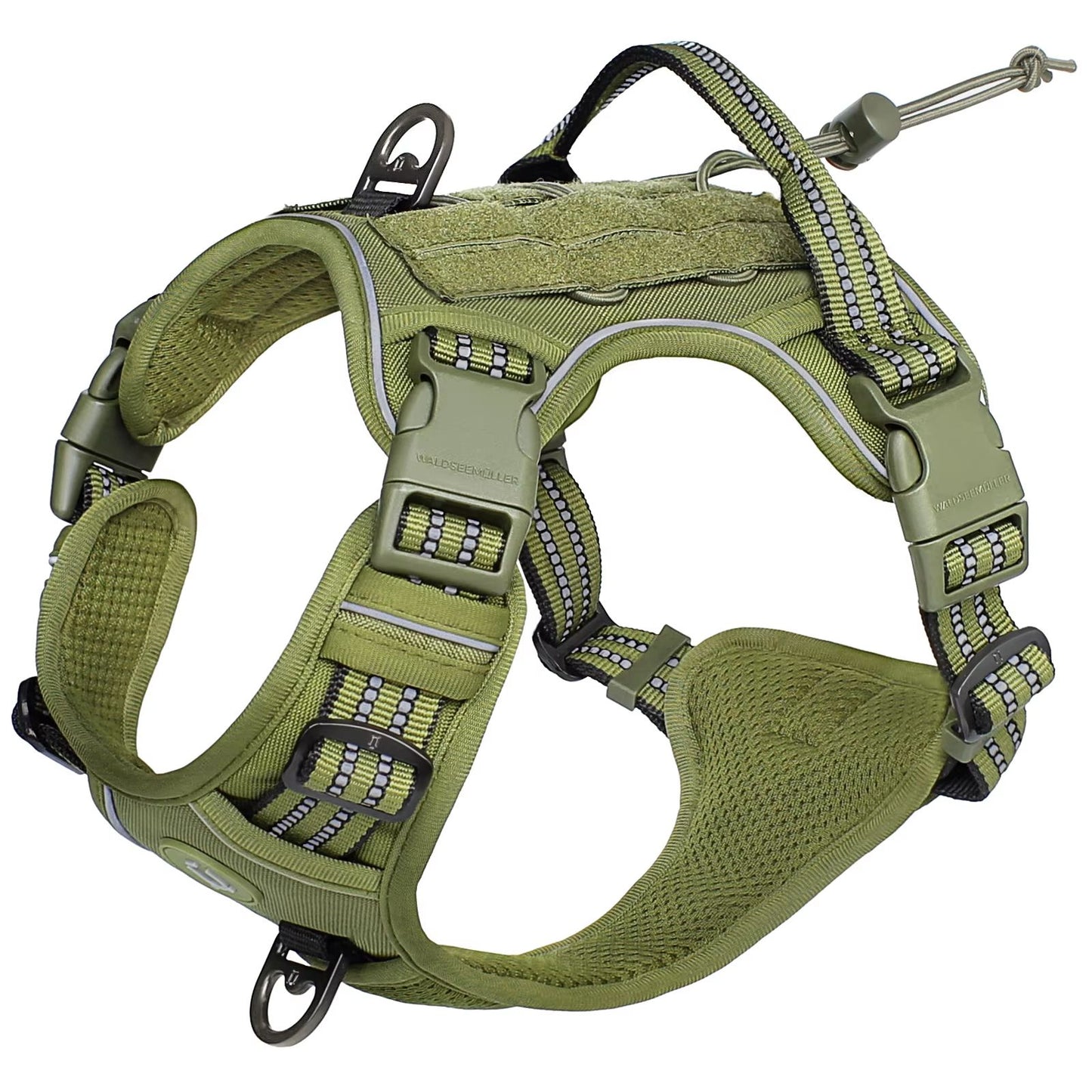 Tactical No Pull Dog Harness  Adjustable MOLLE Vest With Reflective Straps For Medium  Large Dogs 8