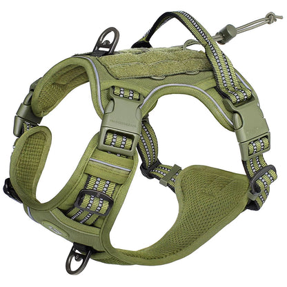 Tactical No Pull Dog Harness  Adjustable MOLLE Vest With Reflective Straps For Medium  Large Dogs 8