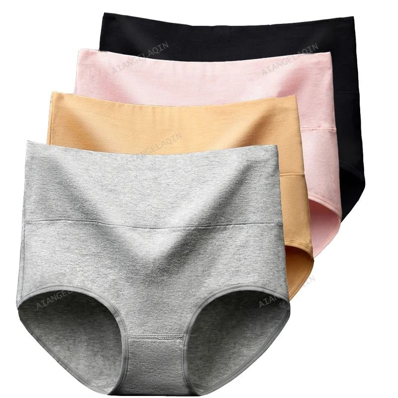 High Waist Cotton Underwear Pack Slim Fit Tummy Control Panties For Women 9