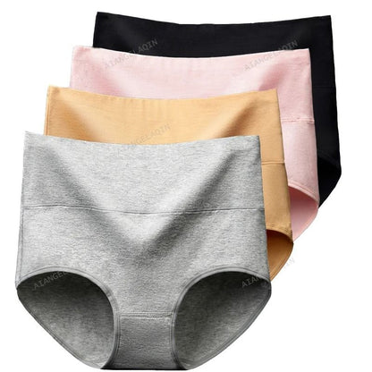 High Waist Cotton Underwear Pack Slim Fit Tummy Control Panties For Women 9