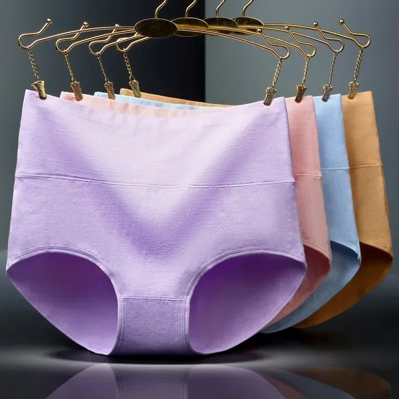 High Waist Cotton Underwear Pack Slim Fit Tummy Control Panties For Women 2