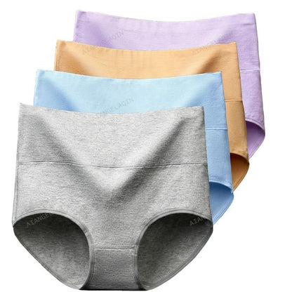 High Waist Cotton Underwear Pack Slim Fit Tummy Control Panties For Women 7