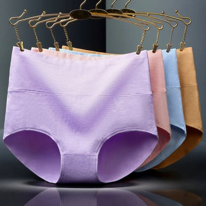 High Waist Cotton Underwear Pack Slim Fit Tummy Control Panties For Women 8