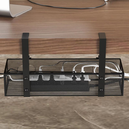 Under Desk Cable Management Tray  Clamp Mount Wire Organizer Box For Home  Office 4