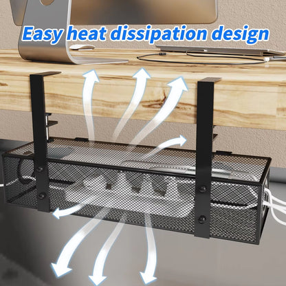 Under Desk Cable Management Tray  Clamp Mount Wire Organizer Box For Home  Office 5