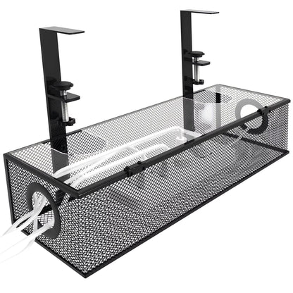 Under Desk Cable Management Tray  Clamp Mount Wire Organizer Box For Home  Office 7