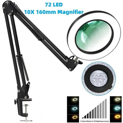 72LED Illuminated Magnifying Light with USB & Adjustable Arms