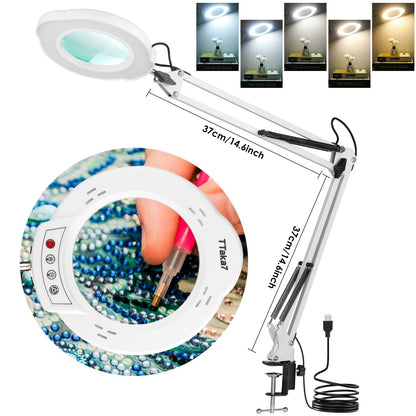 72LED Illuminated Magnifying Light With USB  Adjustable Arms 13
