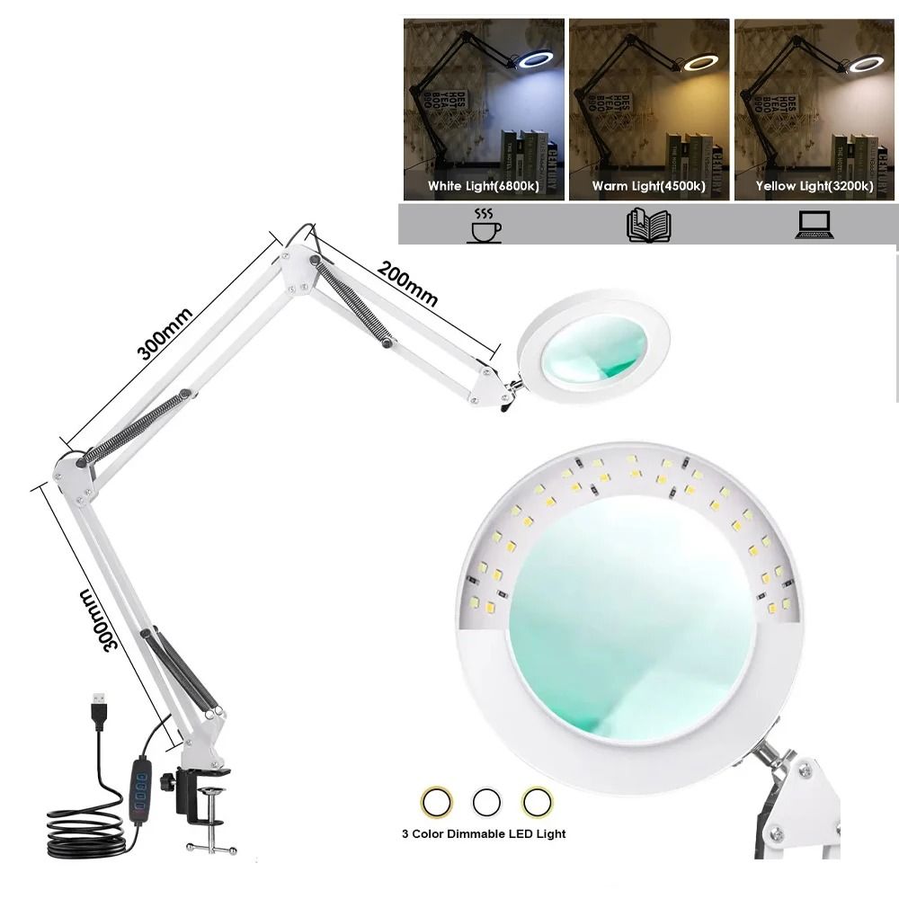 72LED Illuminated Magnifying Light With USB  Adjustable Arms 15