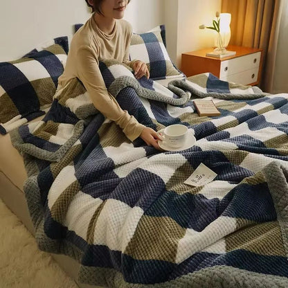 Soft Chenille Knit Throw Blanket  Handmade Crochet Style Machine Washable For Couch  Bed 1