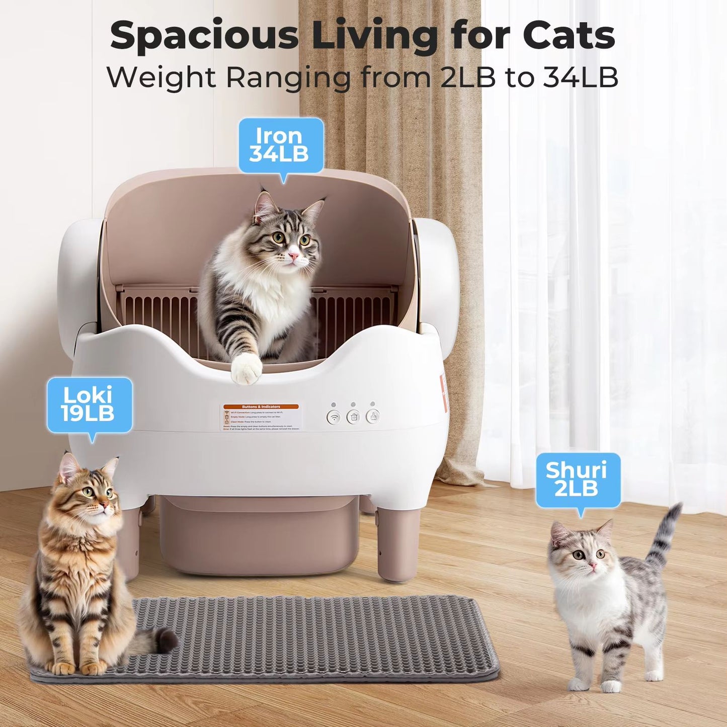 Smart SelfCleaning Litter Box  Automatic Cat Litter Box With APP Control  Large OdorFree Waste Bin 1