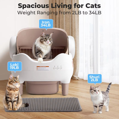 Smart SelfCleaning Litter Box  Automatic Cat Litter Box With APP Control  Large OdorFree Waste Bin 1