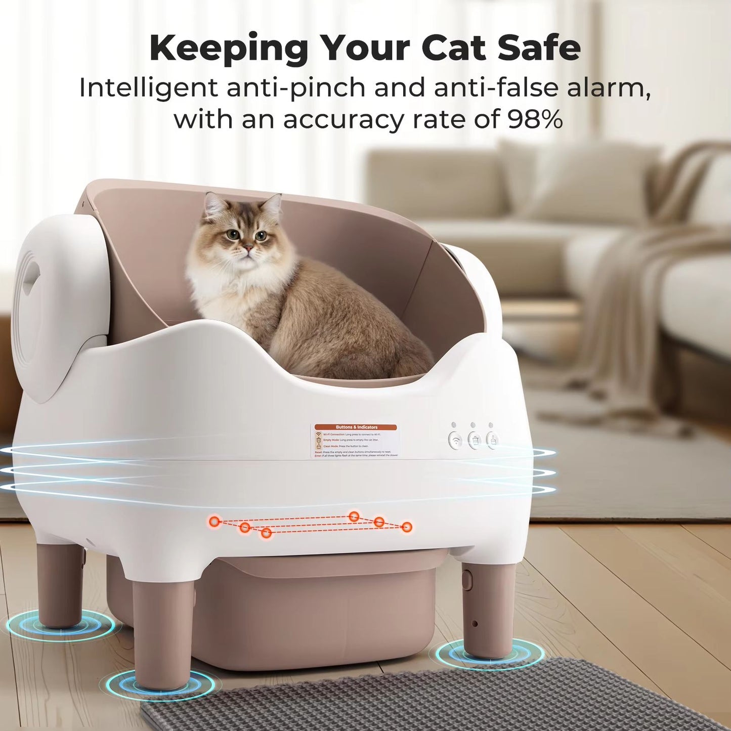 Smart SelfCleaning Litter Box  Automatic Cat Litter Box With APP Control  Large OdorFree Waste Bin 2