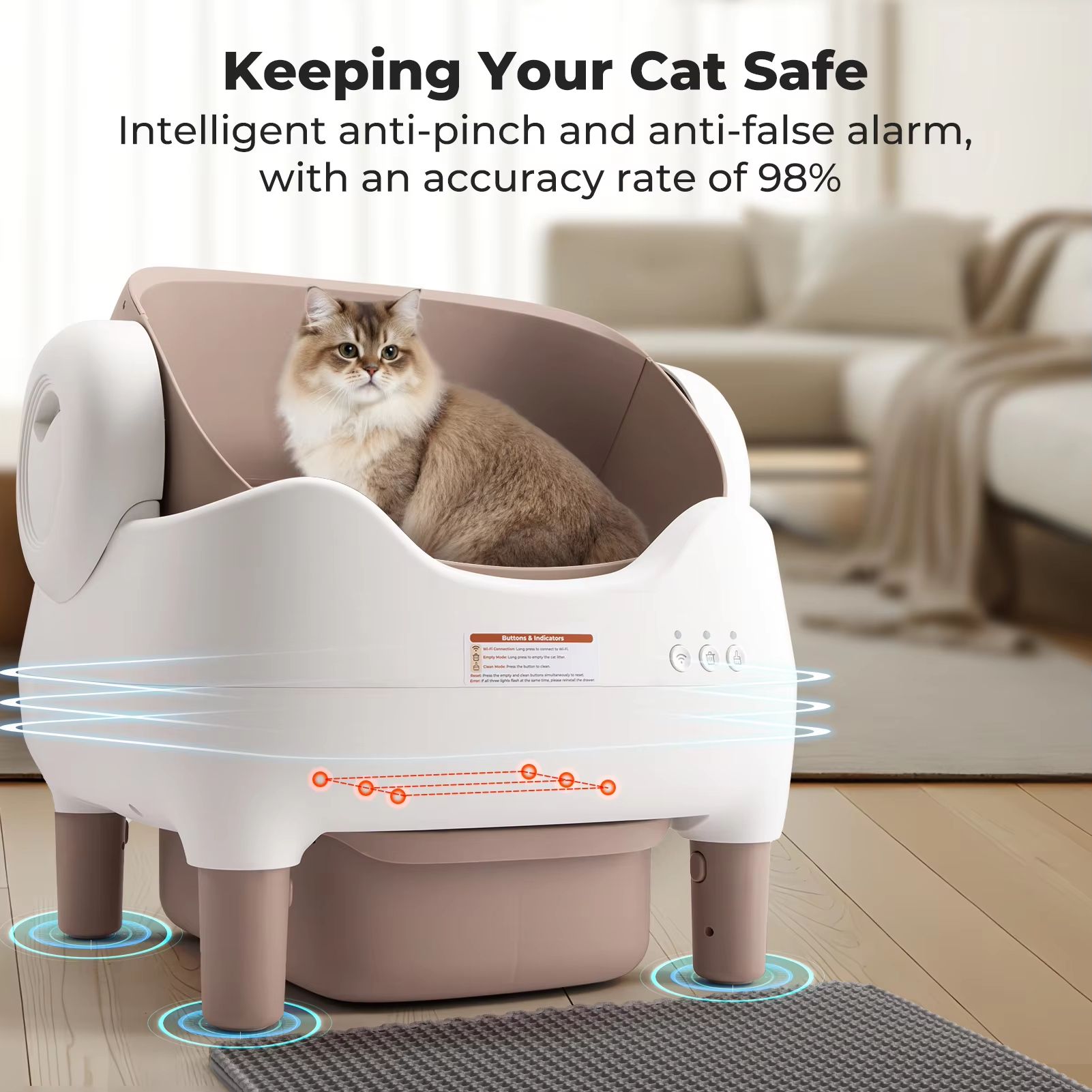 Smart SelfCleaning Litter Box  Automatic Cat Litter Box With APP Control  Large OdorFree Waste Bin 2