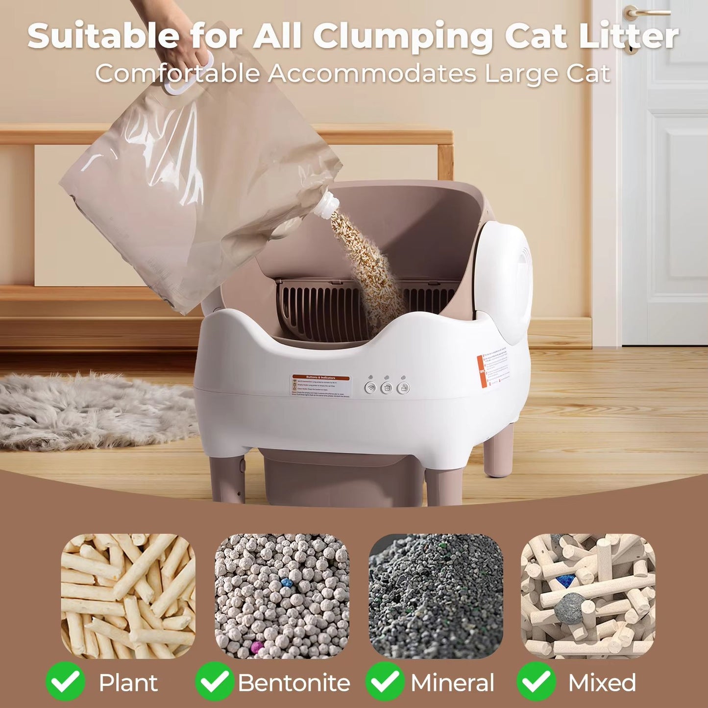 Smart SelfCleaning Litter Box  Automatic Cat Litter Box With APP Control  Large OdorFree Waste Bin 3