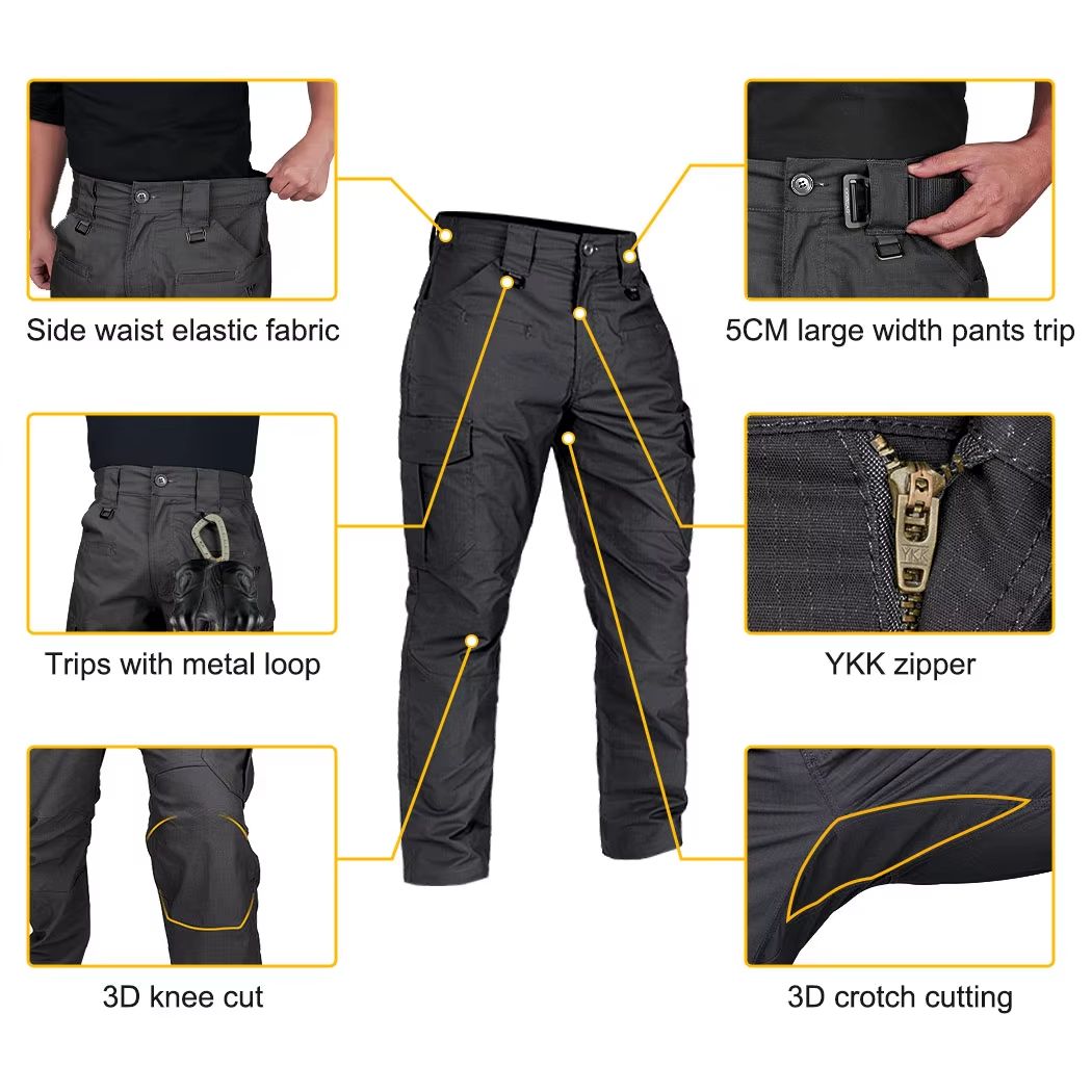 Mens Flex Tactical Cargo Pants  Lightweight Stretch Work  Outdoor Hiking Trousers 2