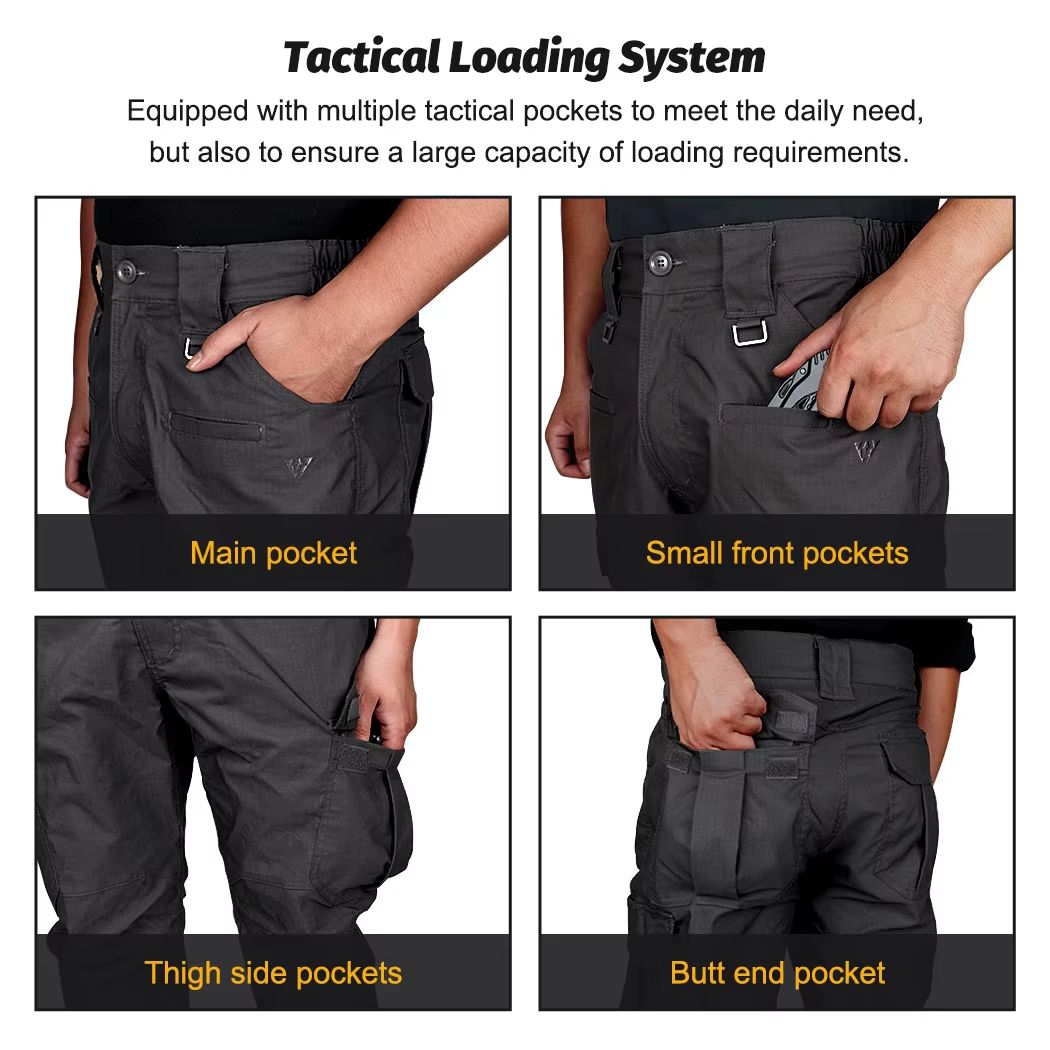 Mens Flex Tactical Cargo Pants  Lightweight Stretch Work  Outdoor Hiking Trousers 3