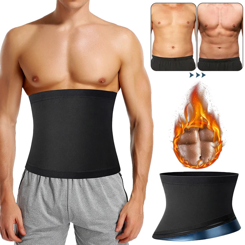 Fitness Sweat Trimmer Belt, Mens Abdomen Reducer, Belly Slimming Shapewear, Waist Trainer