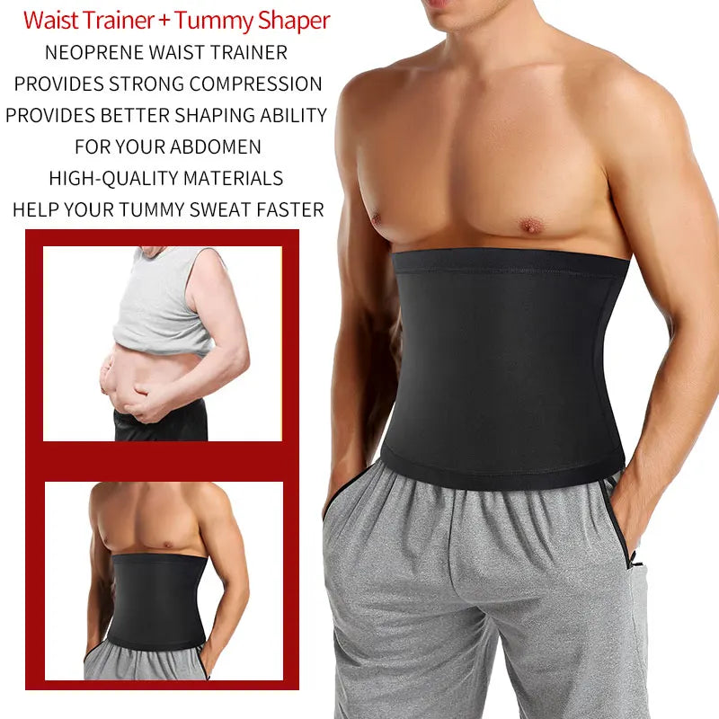 Fitness Sweat Trimmer Belt, Mens Abdomen Reducer, Belly Slimming Shapewear, Waist Trainer