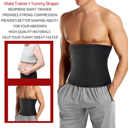 Fitness Sweat Trimmer Belt, Mens Abdomen Reducer, Belly Slimming Shapewear, Waist Trainer