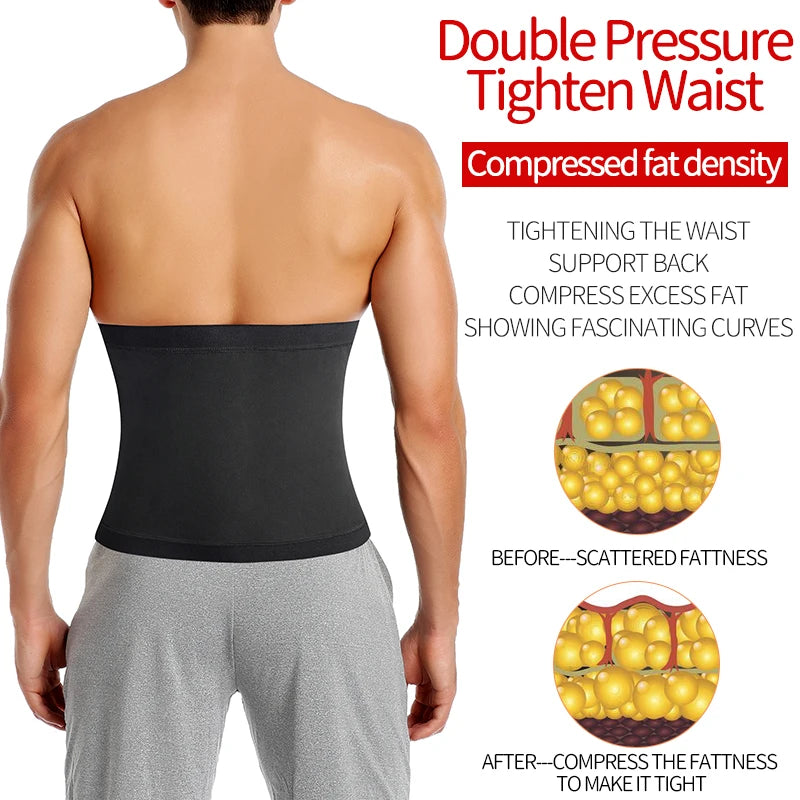 Fitness Sweat Trimmer Belt, Mens Abdomen Reducer, Belly Slimming Shapewear, Waist Trainer