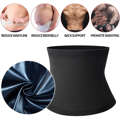 Fitness Sweat Trimmer Belt, Mens Abdomen Reducer, Belly Slimming Shapewear, Waist Trainer