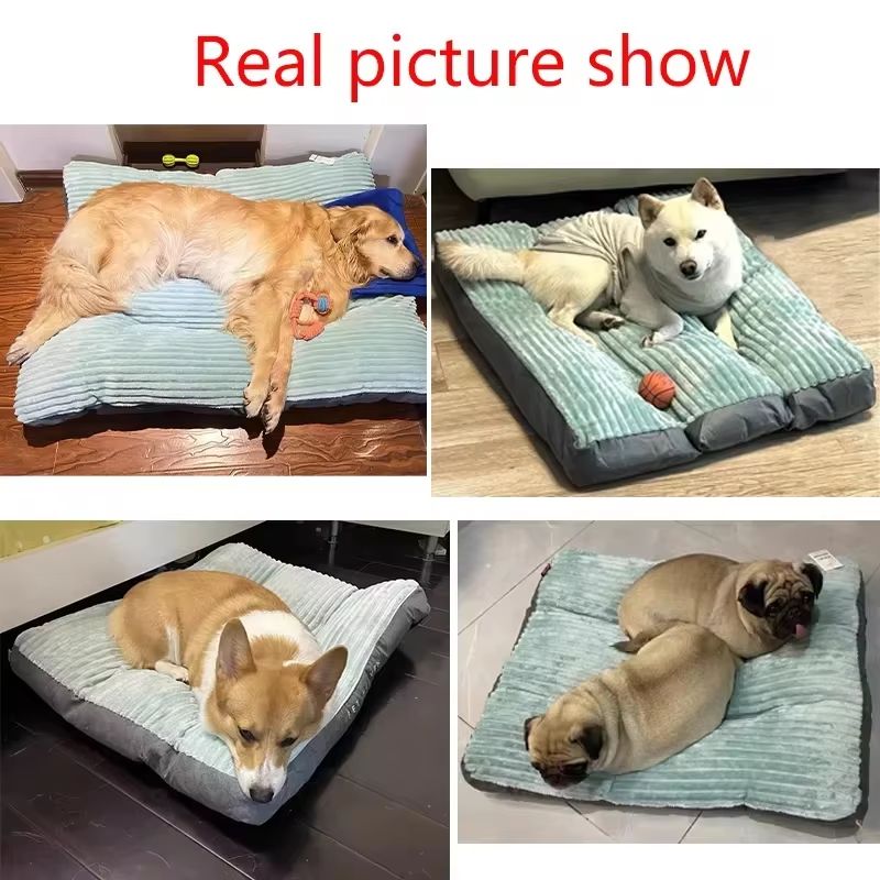 Winter Warm Dog Bed  Soft Corduroy Sleeping Mat For Small Medium  Large Pets 2