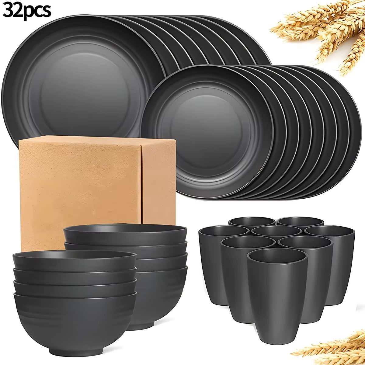 1632Piece Tableware Set  Plates Bowls  Cups For Home Camping Picnic  Family Gatherings 7