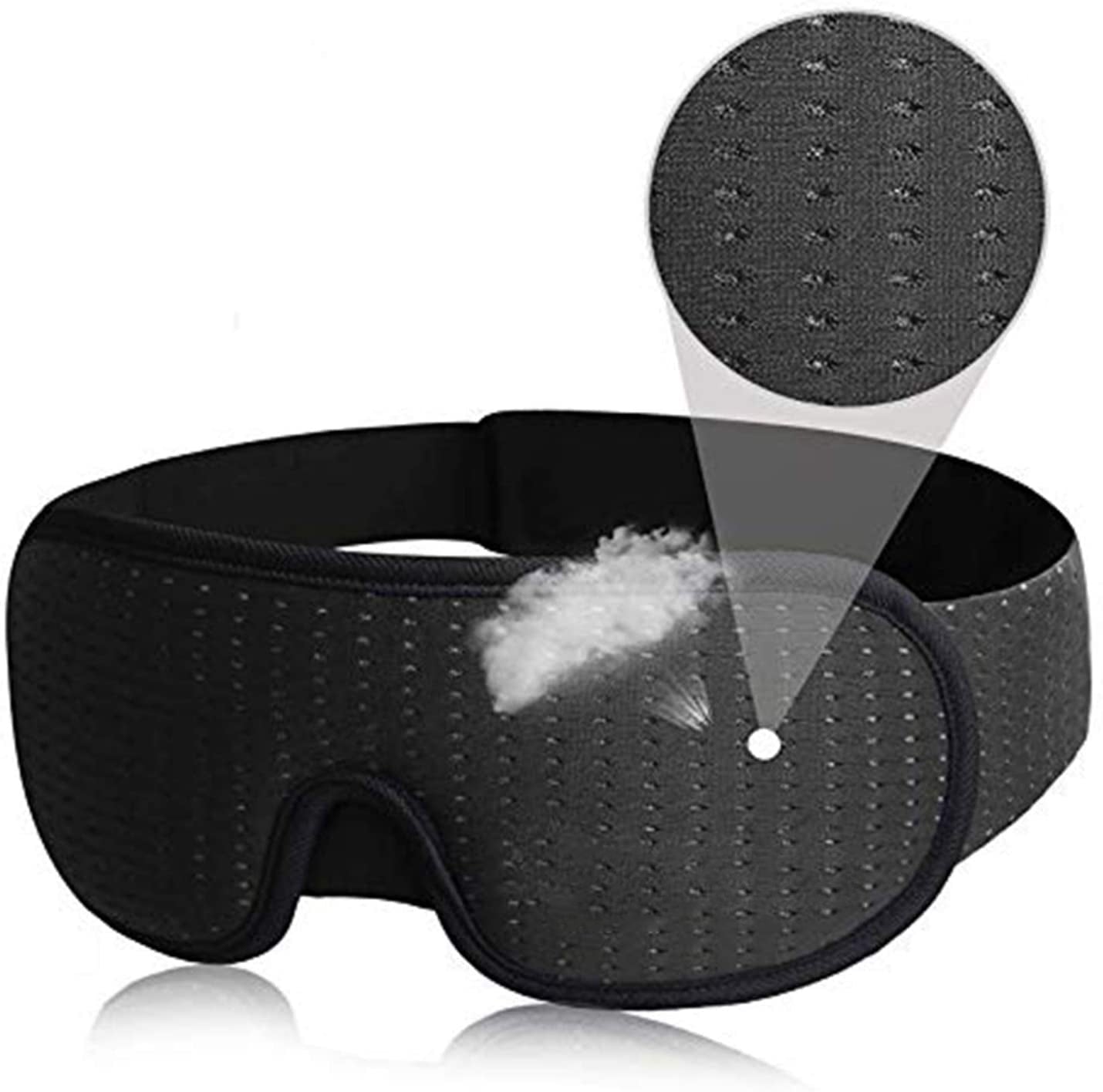 Soft Padded Sleep Eye Mask, 3D Mask for Sleep, Blockout Blindfold, Fabric Cover Shade Eyepatch