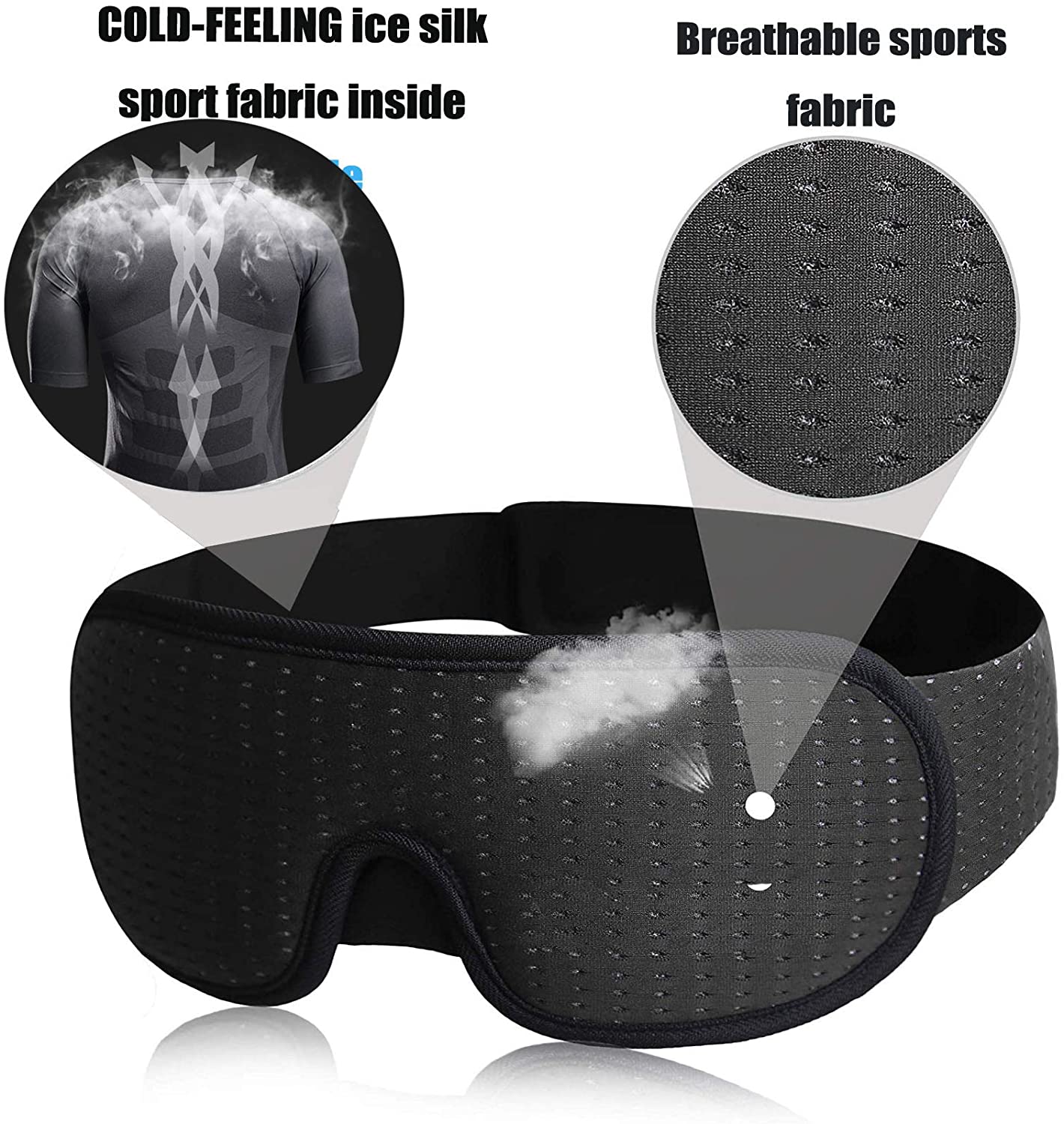 Soft Padded Sleep Eye Mask 3D Mask For Sleep Blockout Blindfold Fabric Cover Shade Eyepatch 2