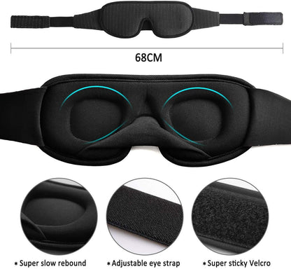 Soft Padded Sleep Eye Mask 3D Mask For Sleep Blockout Blindfold Fabric Cover Shade Eyepatch 5