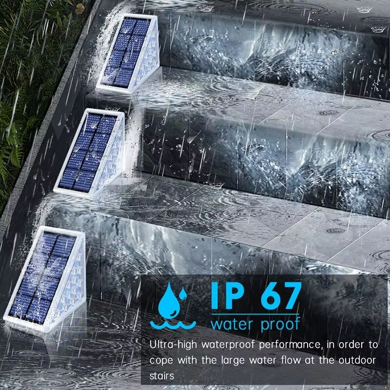LED Step Lamp Solar Stair Light Outdoor IP67 Waterproof Deck And Pathway Lighting With Anti Theft D 2