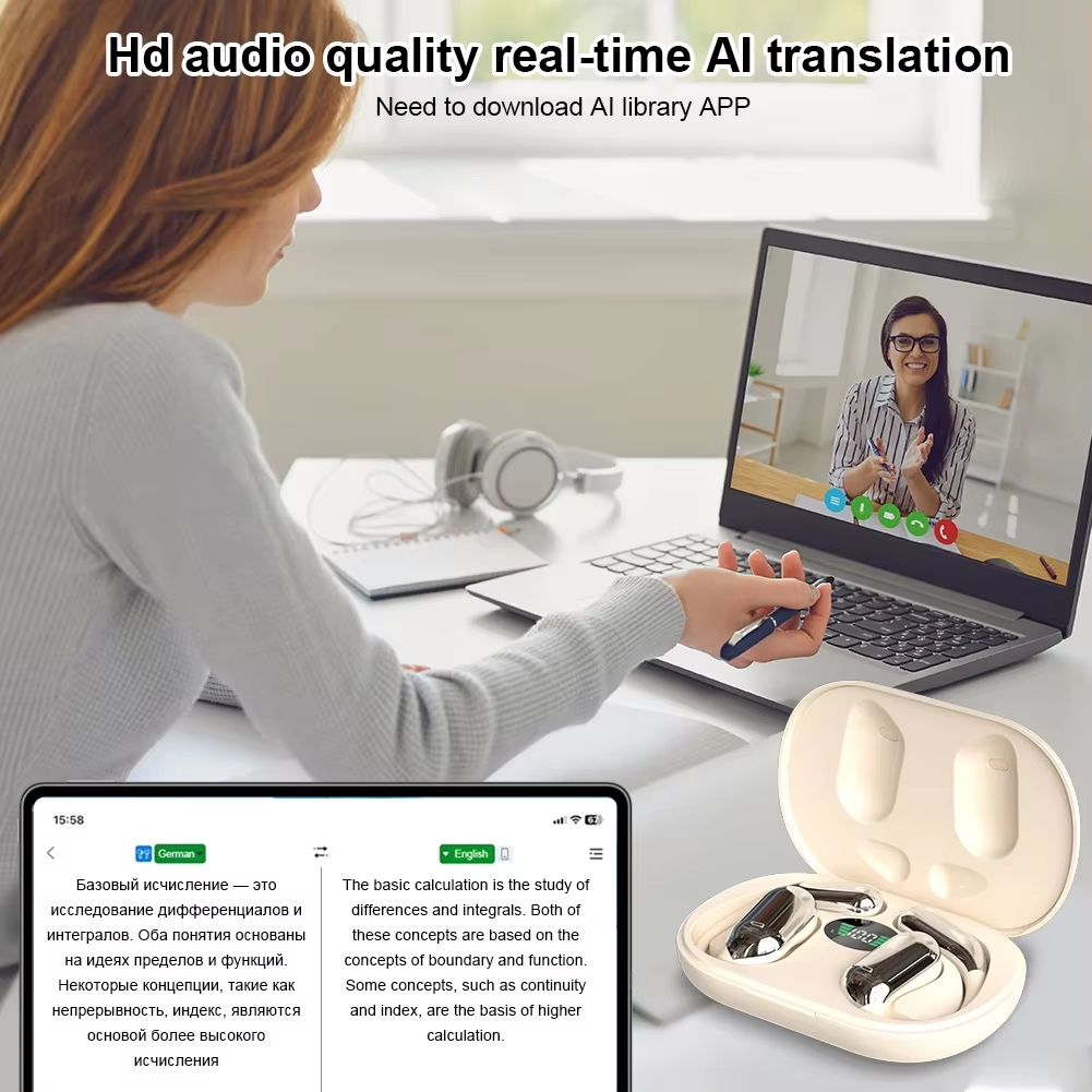 3in1 AI Translator Earbuds With RealTime Language Translation Noise Cancelling And Bluetooth 53 Con 5