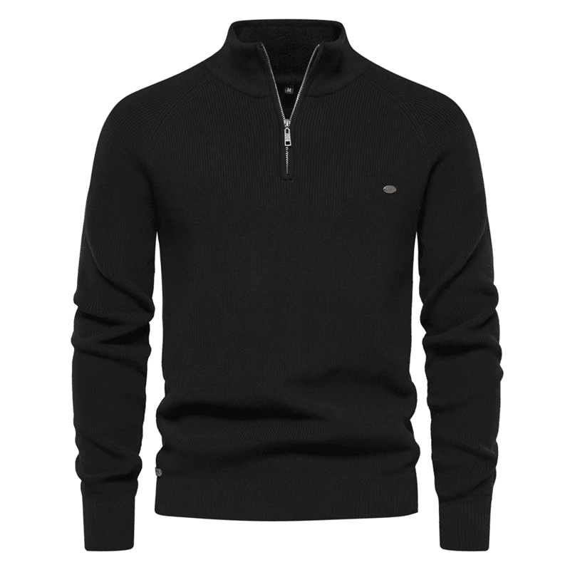 Mens High Collar Knitted Cardigan Zipper Sweater For Autumn And Winter 1
