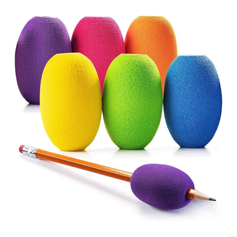 6Pcs Pen Grip, Foam Pencil Holder Grip, Ergonomic Writing Aid, Handwriting Support for Kids, Lefties, Righties