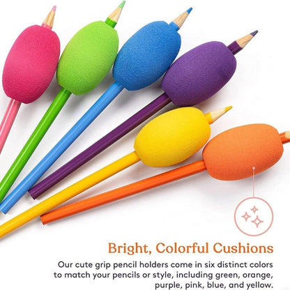 6Pcs Pen Grip, Foam Pencil Holder Grip, Ergonomic Writing Aid, Handwriting Support for Kids, Lefties, Righties