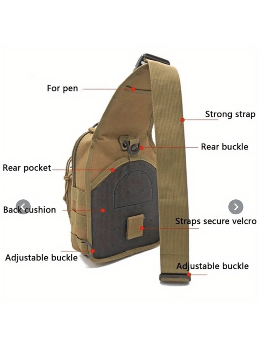 Tactical Sling Backpack Chest Bag For Hiking Hunting And Travel 1