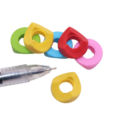 20 Pcs Silicone Pen Holder, Student Supplies, Writing Posture Correction Gel Pen Auxiliary Handle, Triangular Thread Pen