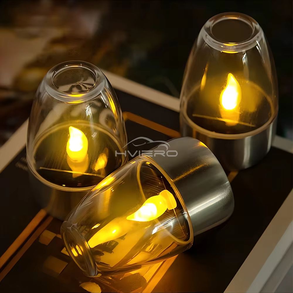 Solar LED Candle Light  Stainless Steel Outdoor Decorative Lantern For Garden Patio Courtyard And H 1