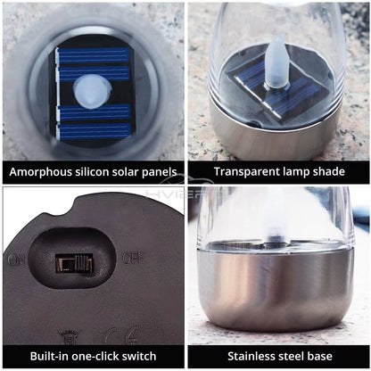 Solar LED Candle Light  Stainless Steel Outdoor Decorative Lantern For Garden Patio Courtyard And H 4