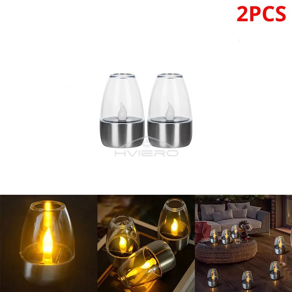 Solar LED Candle Light  Stainless Steel Outdoor Decorative Lantern For Garden Patio Courtyard And H 7