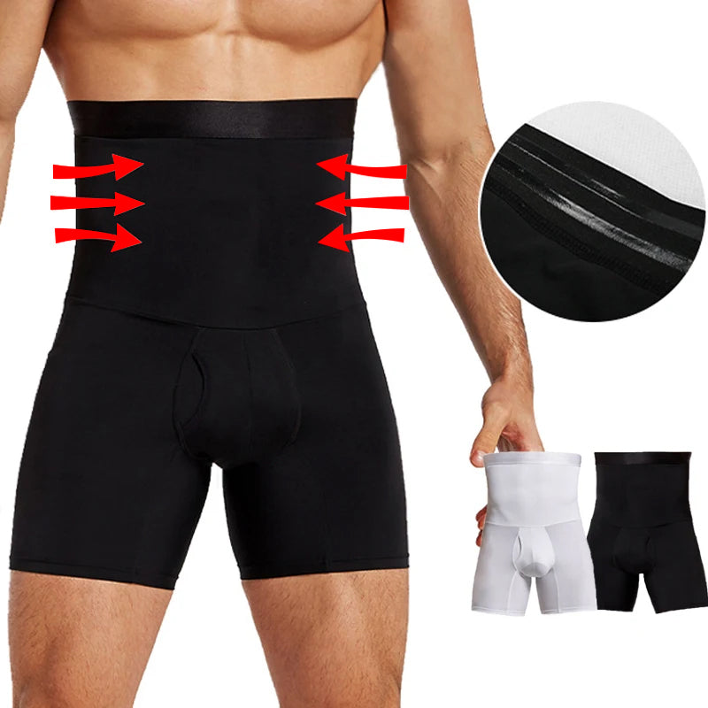 Compression High Waist Trainer, Men Tummy Control Shorts, Slimming Shapewear Boxer Underwear, Belly Tummy Control