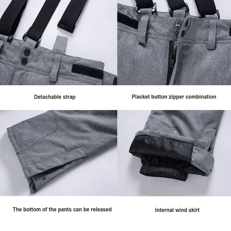 High Quality Skiing Pants Men Women Waterproof Windproof Snowboard Trousers Thick Warm Winter Suspe 4