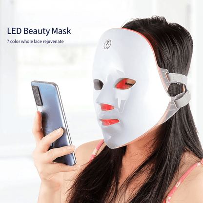 Wireless LED Face Mask with 7 Color Photon Therapy for Skin Rejuvenation