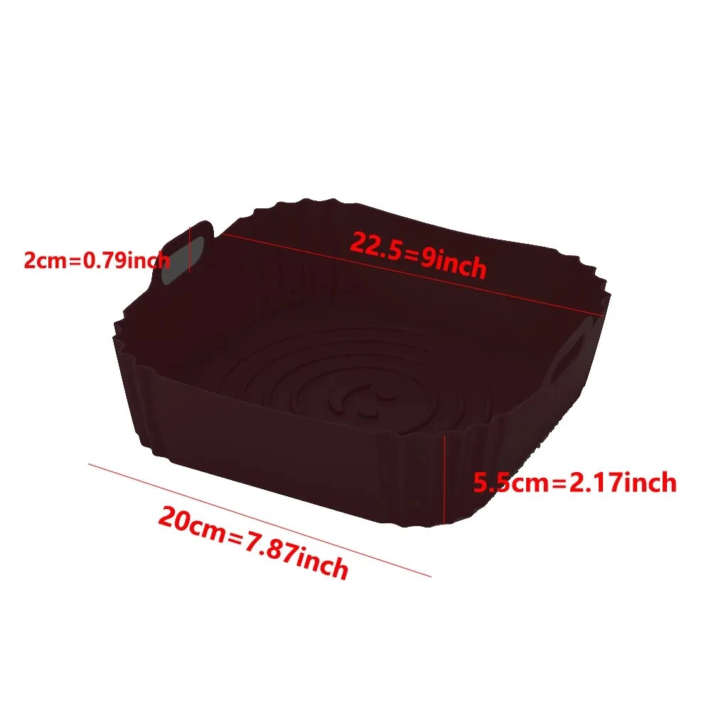 Reusable Silicone Air Fryer Pan Liner,Universal Baking Tray & Pizza Basket Accessory for Oil Free Fried Chicken & Snacks