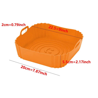 Reusable Silicone Air Fryer Pan Liner,Universal Baking Tray & Pizza Basket Accessory for Oil Free Fried Chicken & Snacks