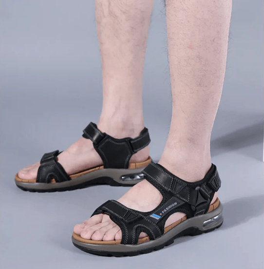 Mens Genuine Leather Sandals Comfortable Summer Outdoor Beach Shoes