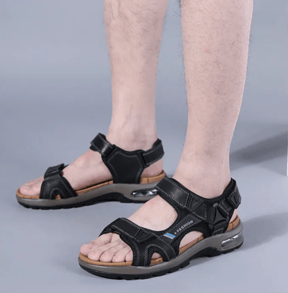 Mens Genuine Leather Sandals Comfortable Summer Outdoor Beach Shoes